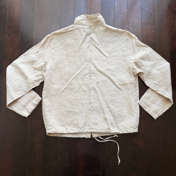 Vintage Eddie Bauer Women's 100% Linen Full Zip Jacket Size Medium Ecru Beige - Picture 5 of 7